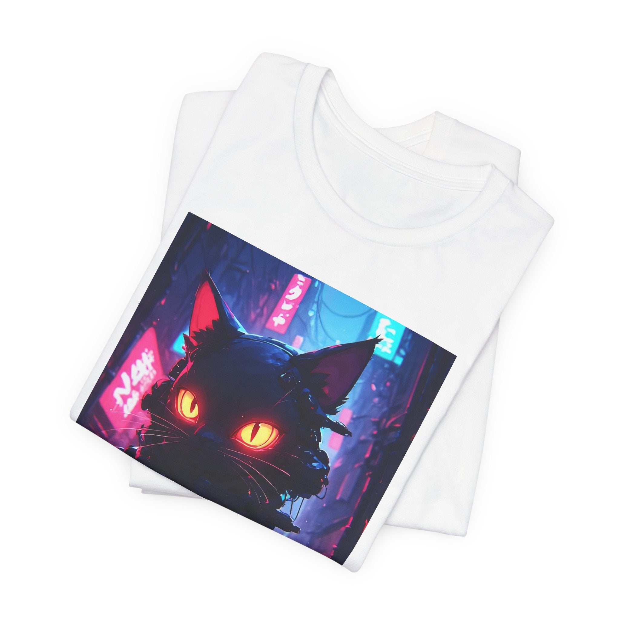 Cyberpunk Cat T‑Shirt — Neon Alley Kitten Graphic Tee