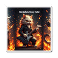Hairballs & Heavy Metal Cat Magnet — Rocker Guitar Cat Fridge Magnet