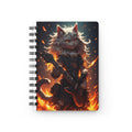 Rock Cat Guitar Spiral Notebook — Fiery Heavy Metal Cat Journal