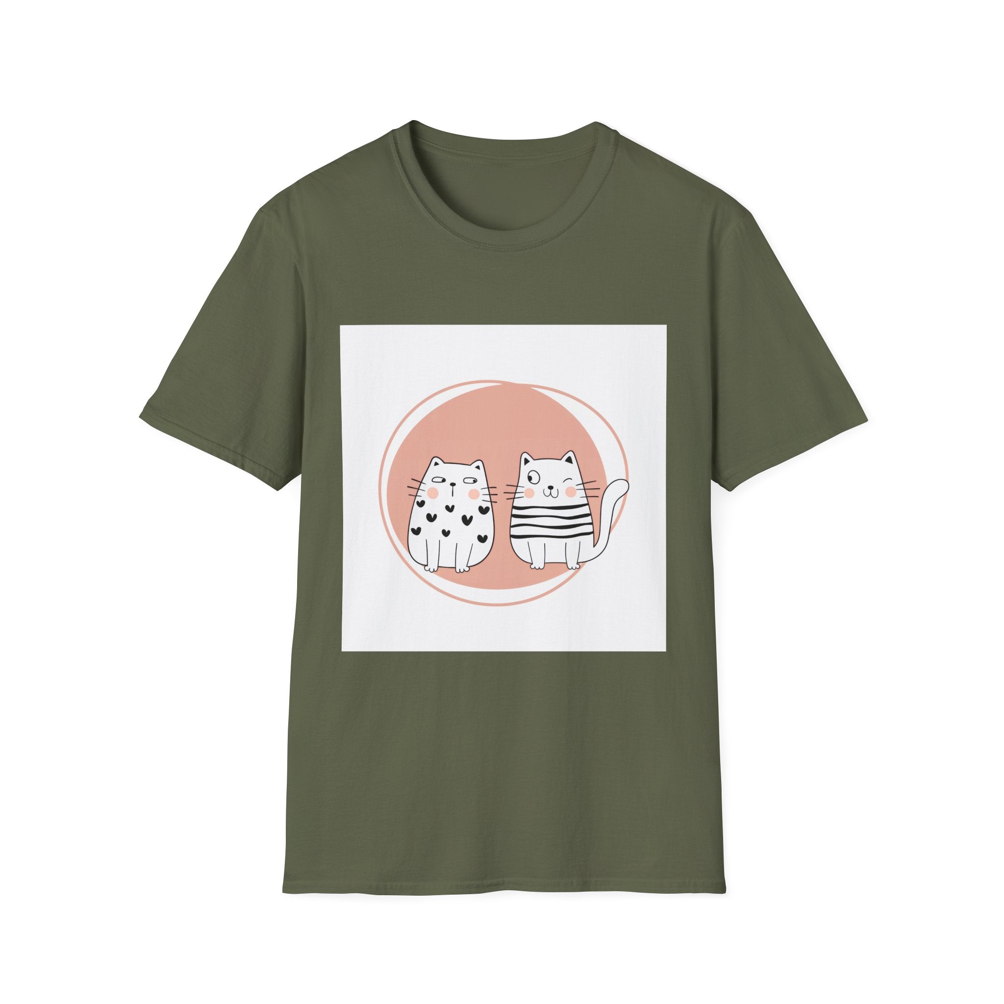 Cute Cat Duo T-Shirt — Kawaii Cat Couple Graphic Tee