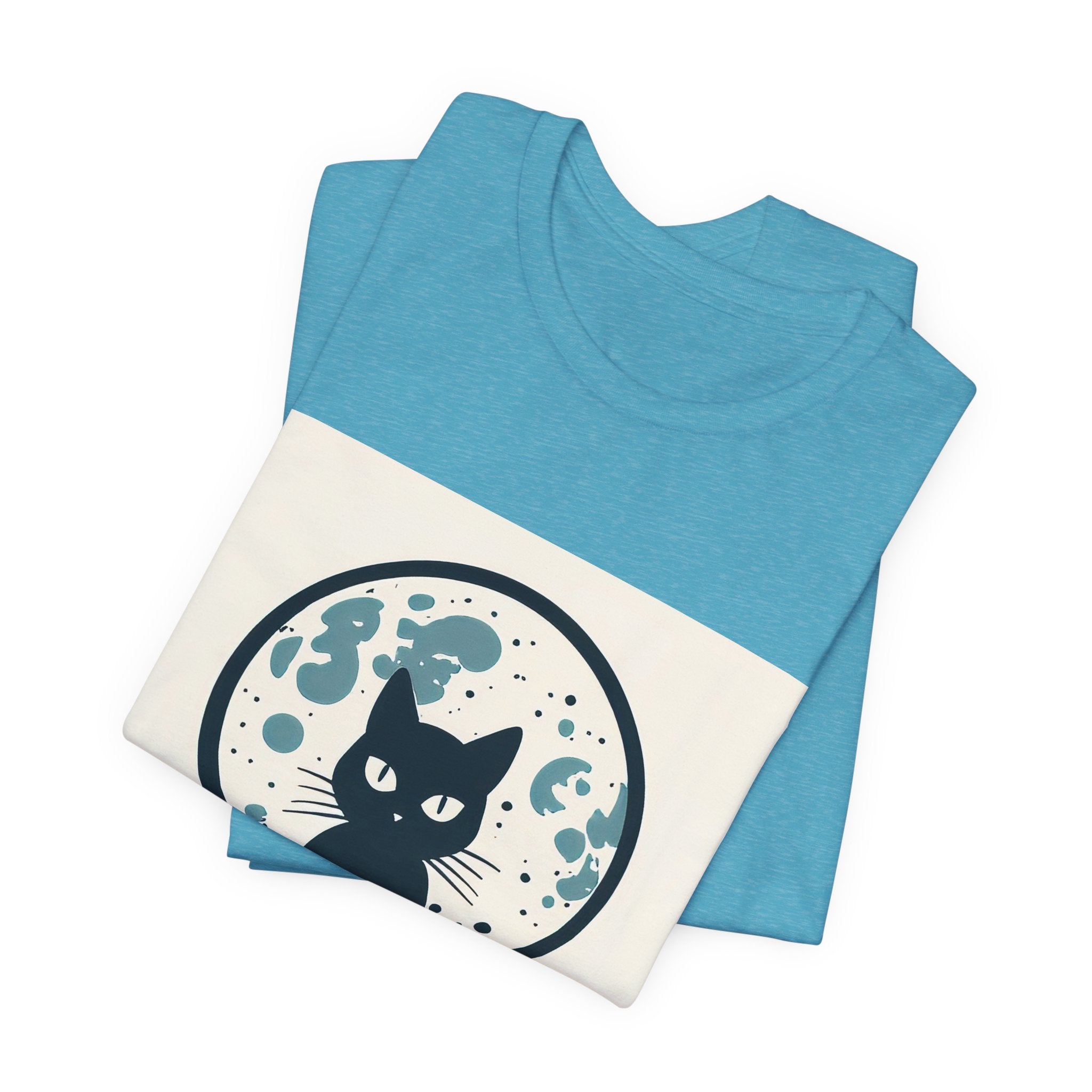 MoonWater Cat Tee — Mystical Moon & Water Graphic T-Shirt