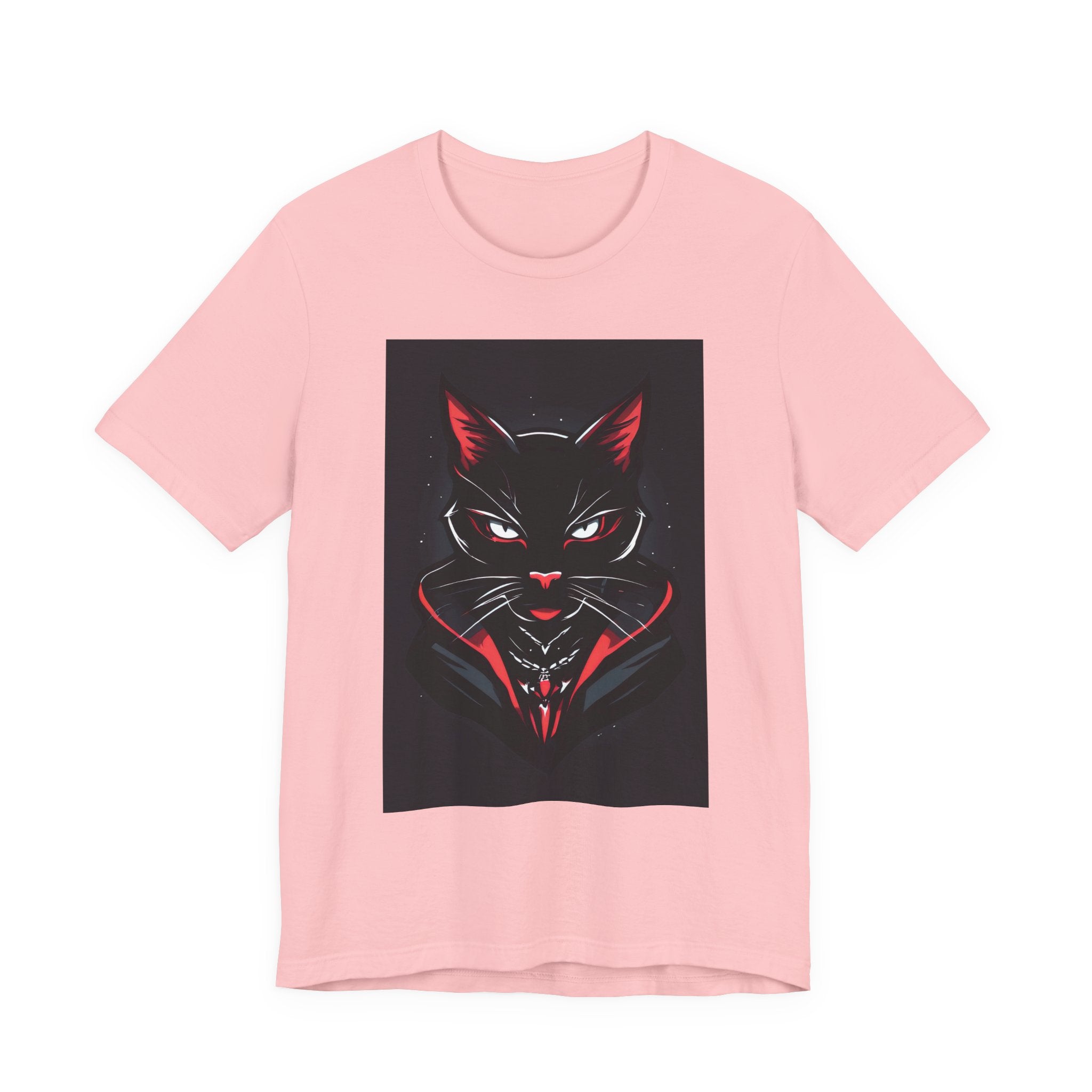 Black Cat Vampire Graphic Tee — Gothic Halloween Horror T-Shirt