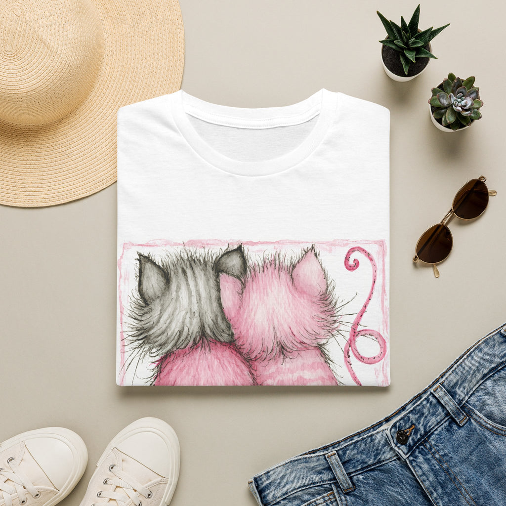 Pink & Gray Kittens Tee - Cute Cat Couple T-Shirt, Cozy Pet Lover Gift