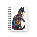 Stained Glass Cat Spiral Journal – Colorful Mosaic Notebook for Notes & Sketches