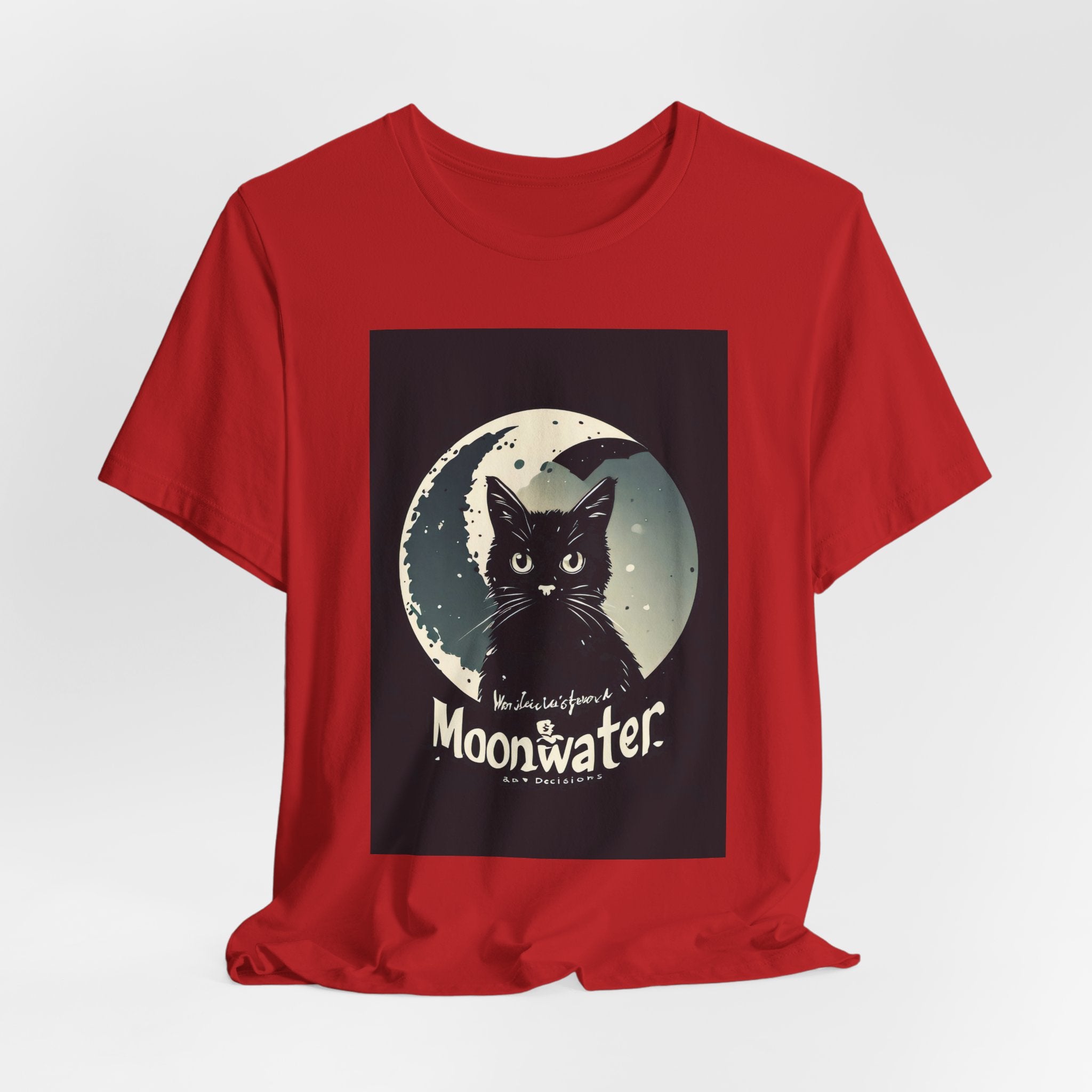 Moonwater Cat Tee — Retro Black Cat Moon Graphic T-Shirt