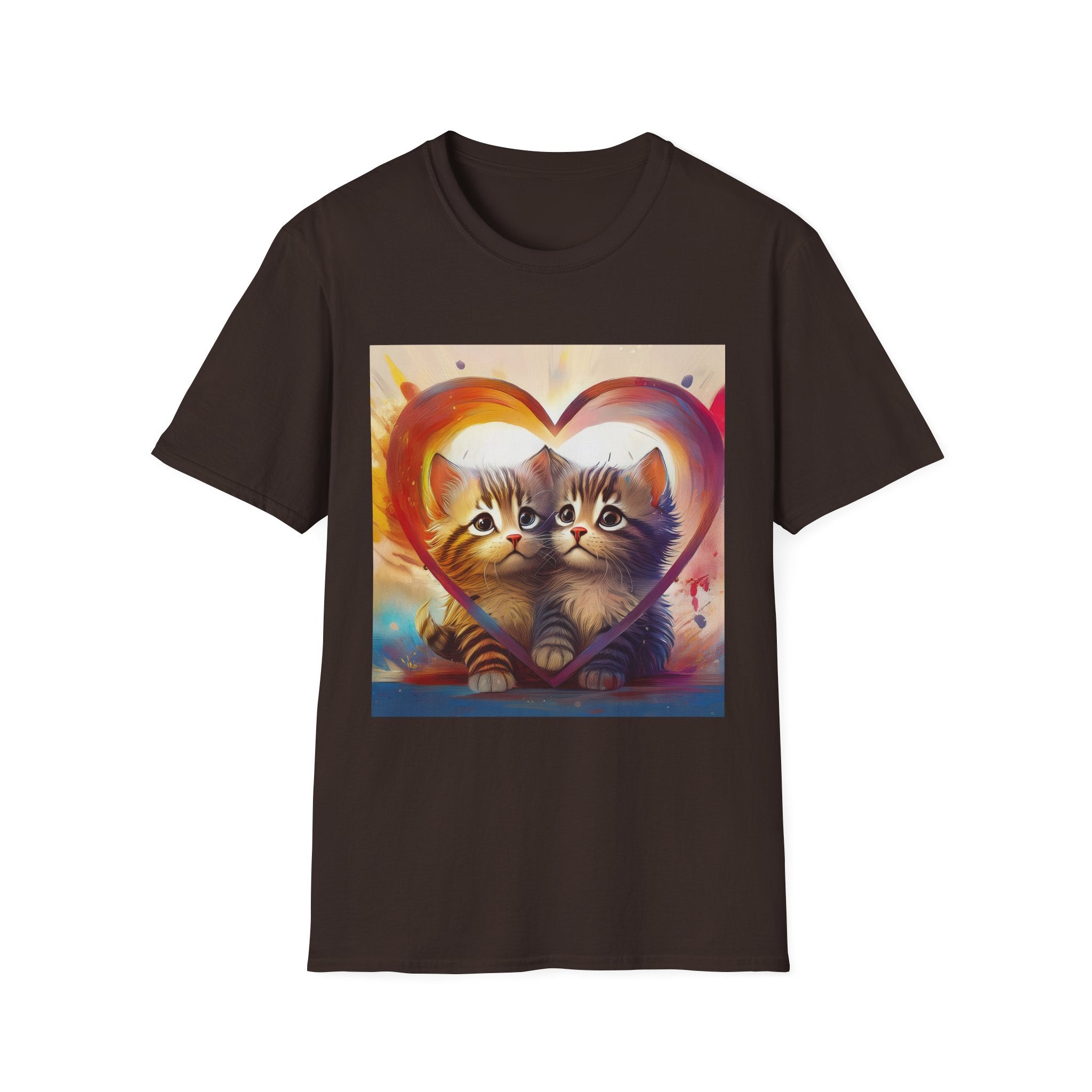 Cute Kittens Heart T-Shirt — Adorable Cat Love Graphic Tee