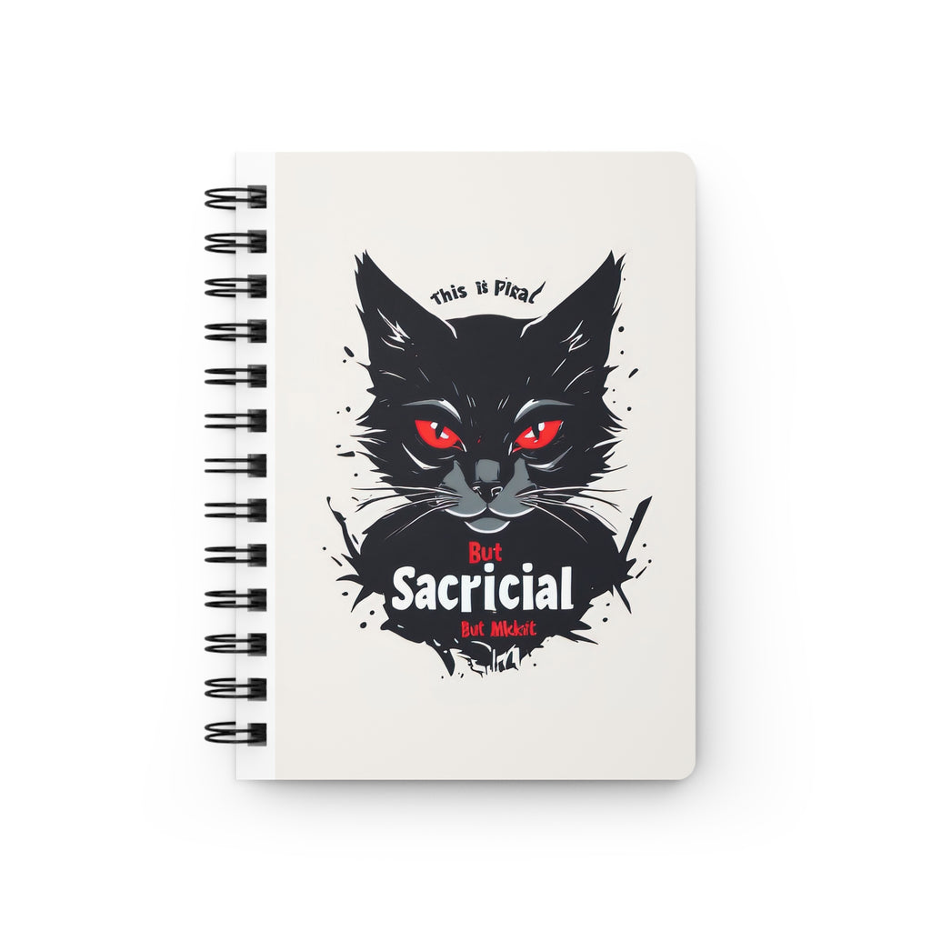 Sacrificial Black Cat Spiral Journal — "This Is Pissed But Sacrificial" Gothic Notebook
