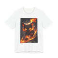 Flame Kitten Graphic Tee — Fiery Cat Illustration T-Shirt