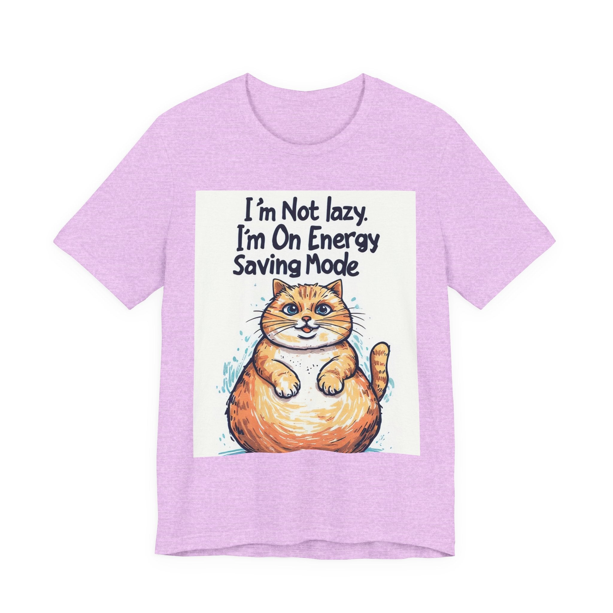 I'm Not Lazy Cat T-Shirt — "I'm On Energy Saving Mode" Funny Cat Tee