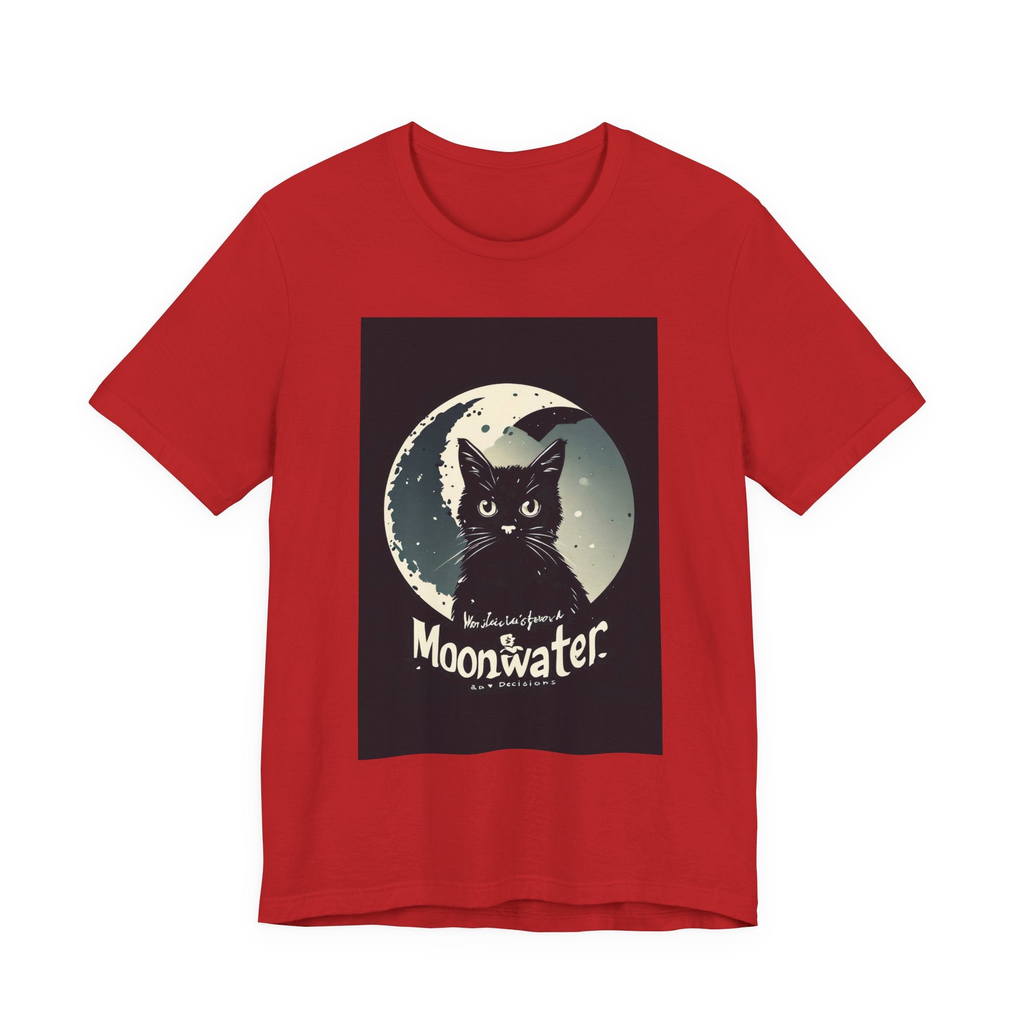 Moonwater Cat Tee — Retro Black Cat Moon Graphic T-Shirt