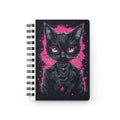 Gothic Black Cat Spiral Notebook — Pink Neon Punk Journal