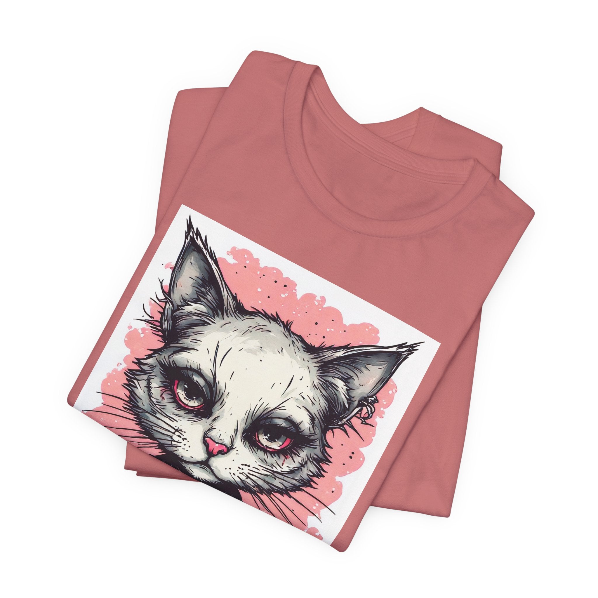 Grumpy Punk Cat T-Shirt — Gothic Kitty Graphic Tee
