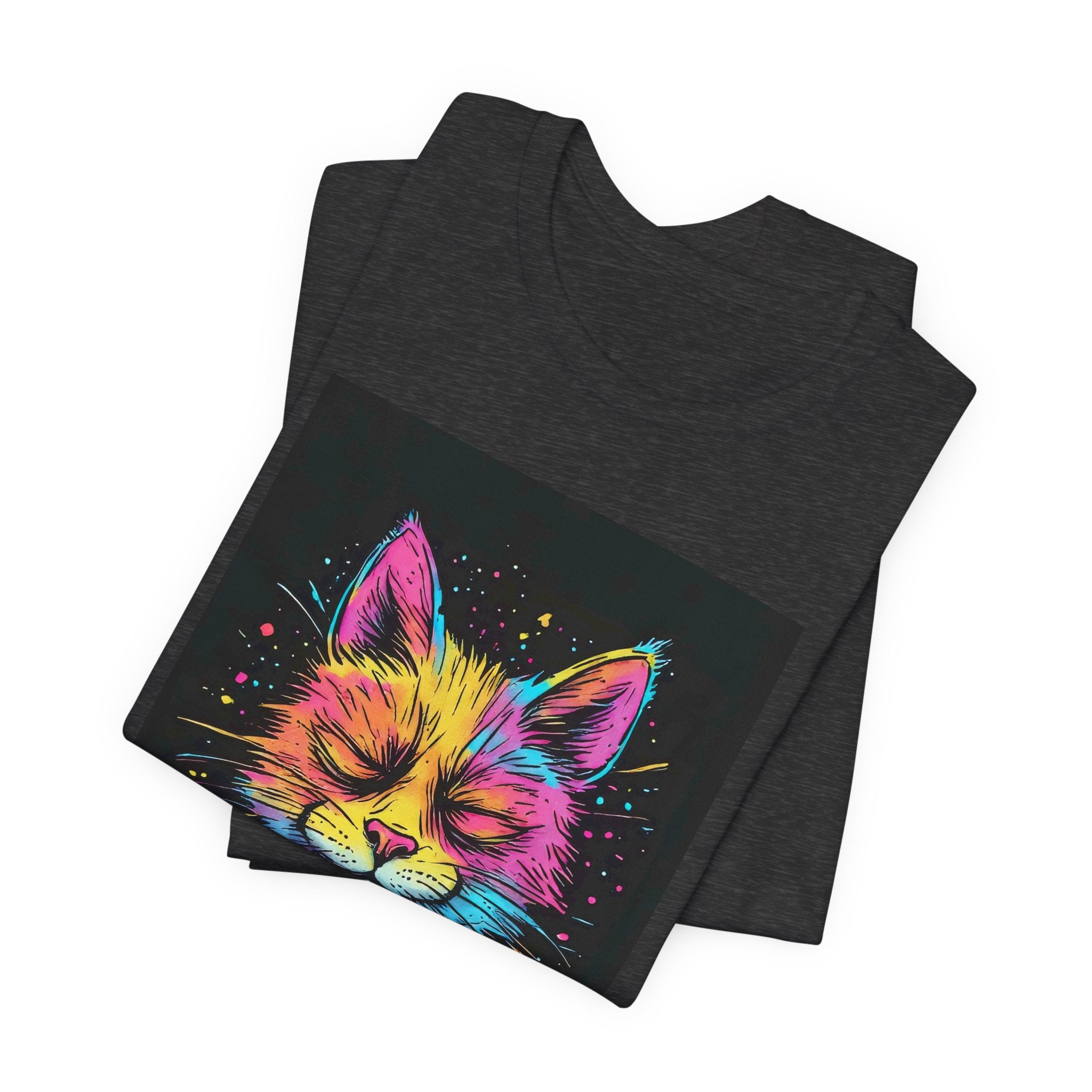 Cat Mental Capacity Tee — Colorful Relaxed Cat Graphic T-Shirt ("Mentally At Capacity")