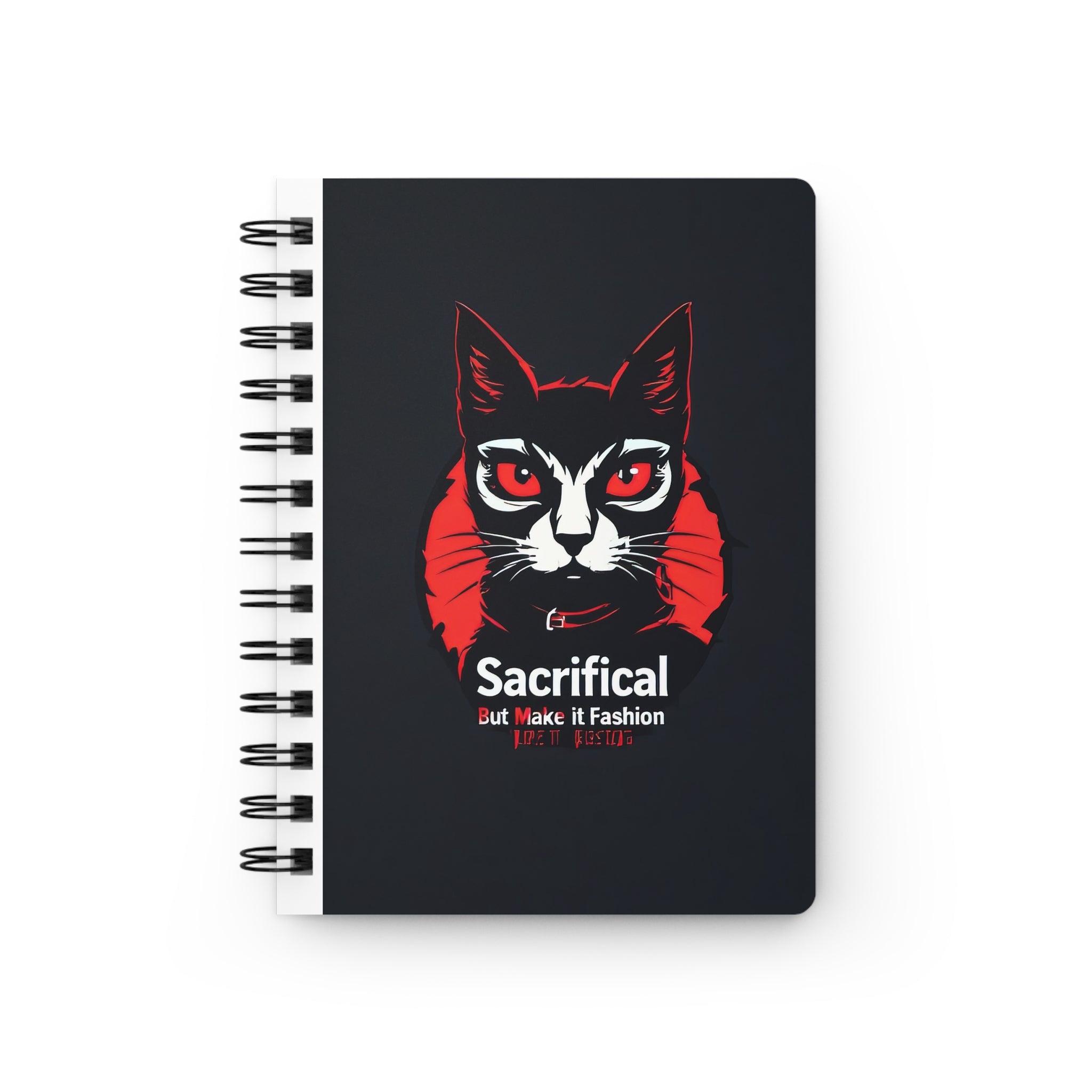 Sacrifical Cat Spiral Journal — Gothic Black Cat Notebook ("Sacrifical" Design)