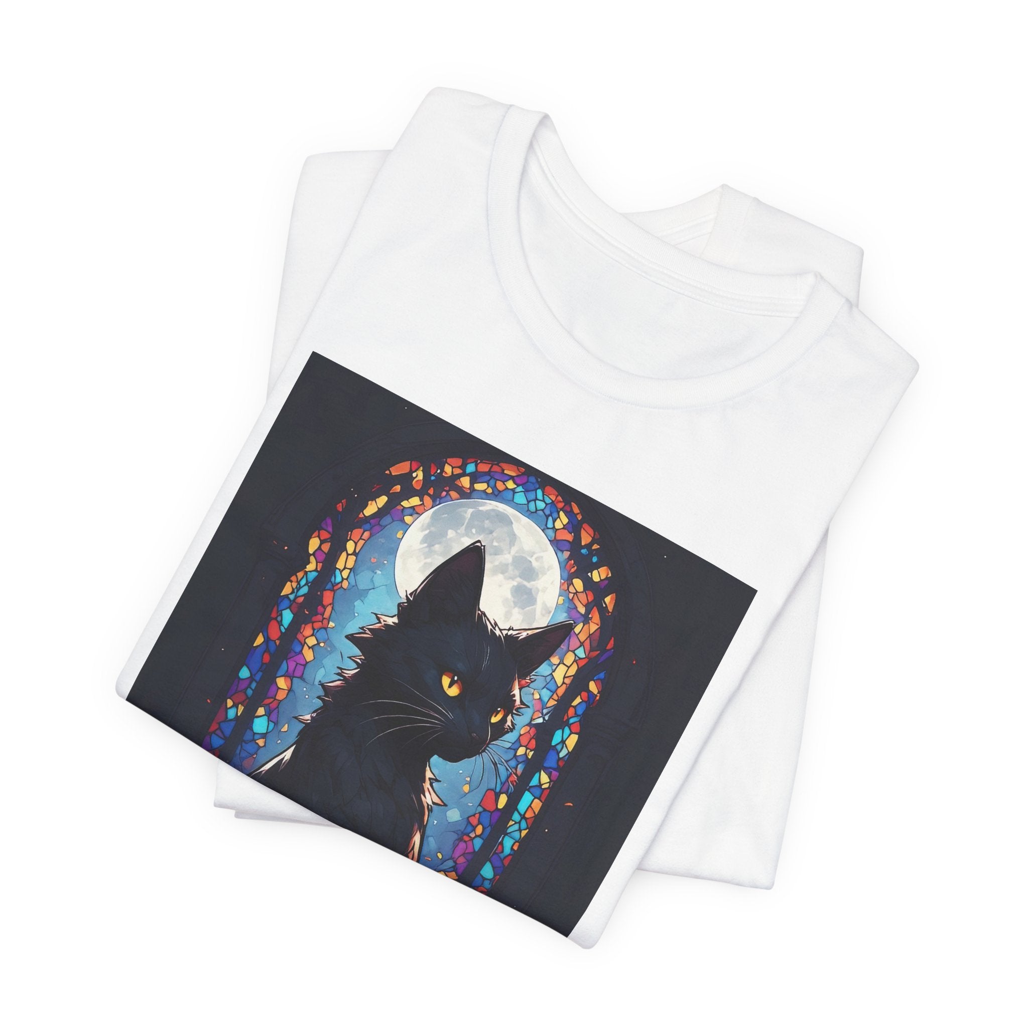 Black Cat Moon T-Shirt — Mystical Gothic Cat Shirt