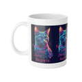 Cat Mug — Neon Tabby "Nine Lives, Zero Regrets" Ceramic Coffee Cup