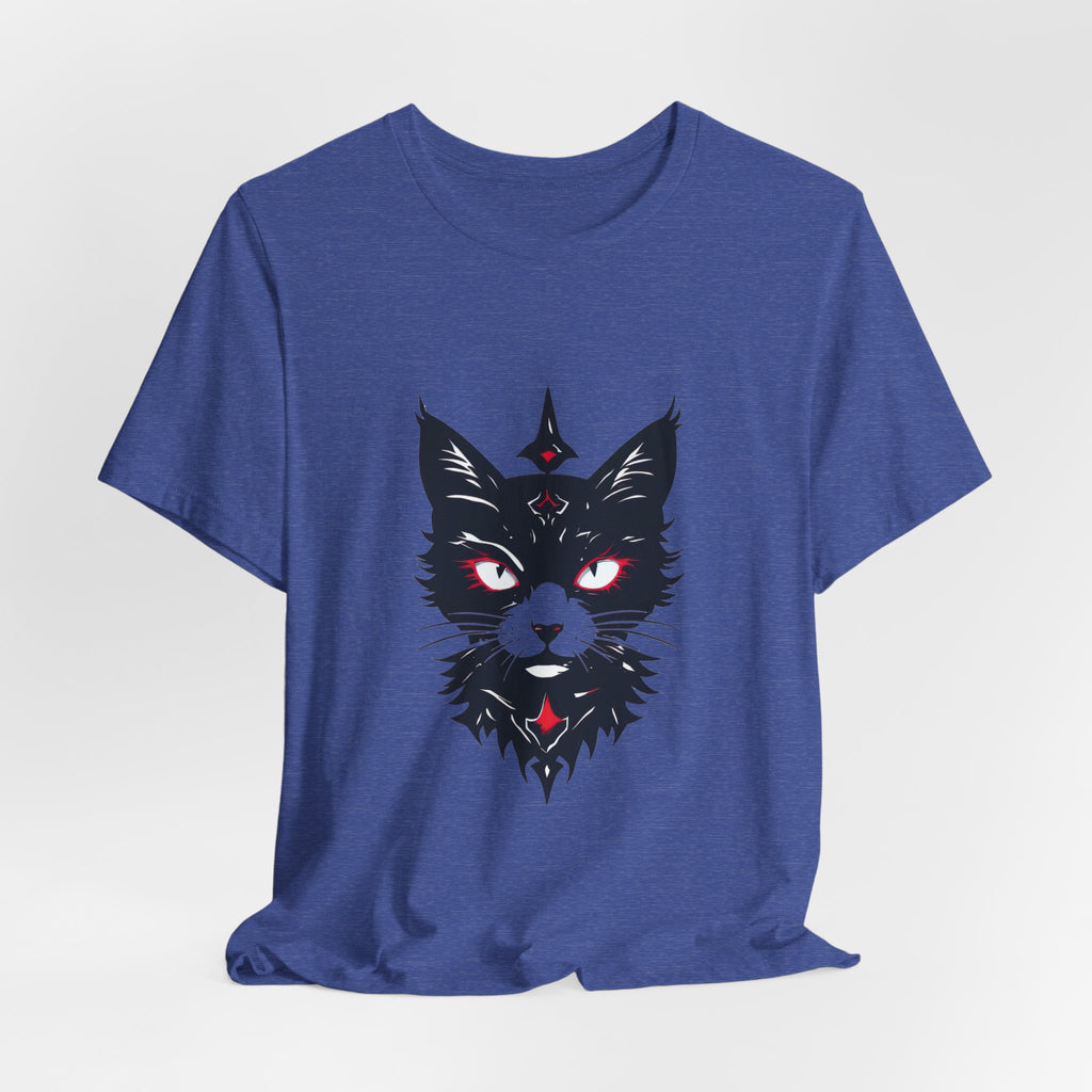 Occult Black Cat Tee — Mystical Cat Head Graphic T-Shirt