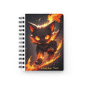 Spiral Notebook — Fiery Black Cat "I Had One Task" Journal for Cat Lovers & Gamers