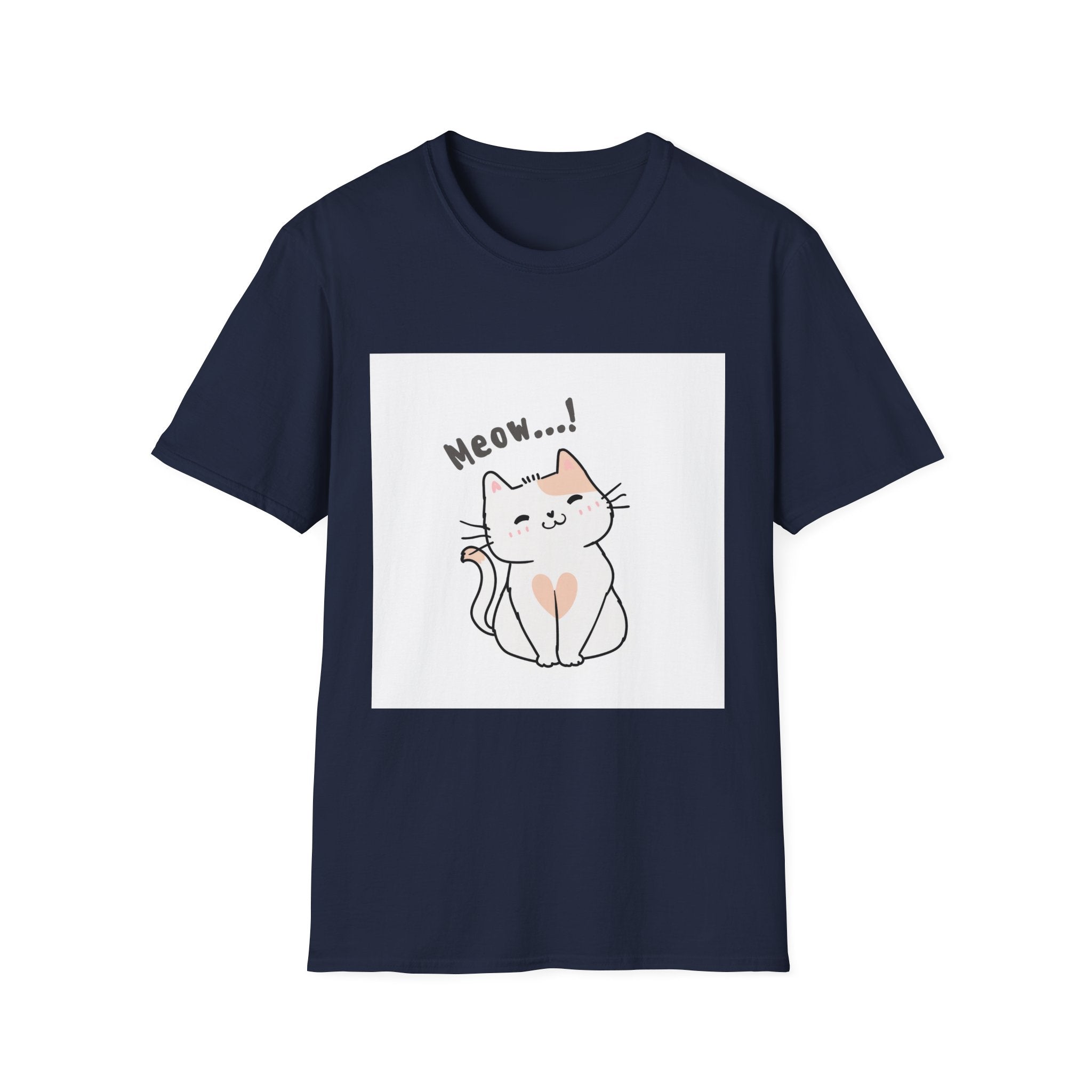 Cat Meow T-Shirt — Cute Cartoon Kitty Graphic Tee