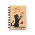 Spiral Notebook — 'I Support Women's Rights & Wrongs' Black Cat Wine Journal