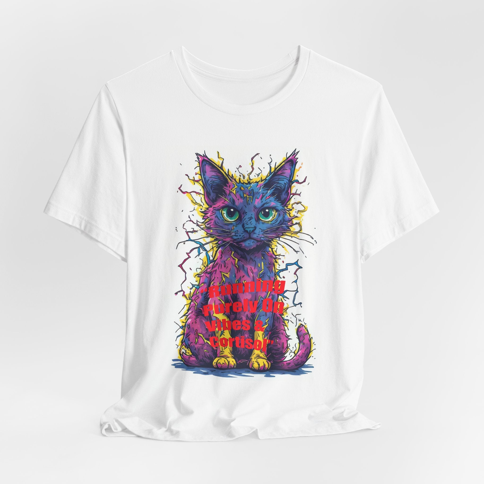 Psychedelic Cat T-Shirt — Colorful Neon Kitten Art Tee