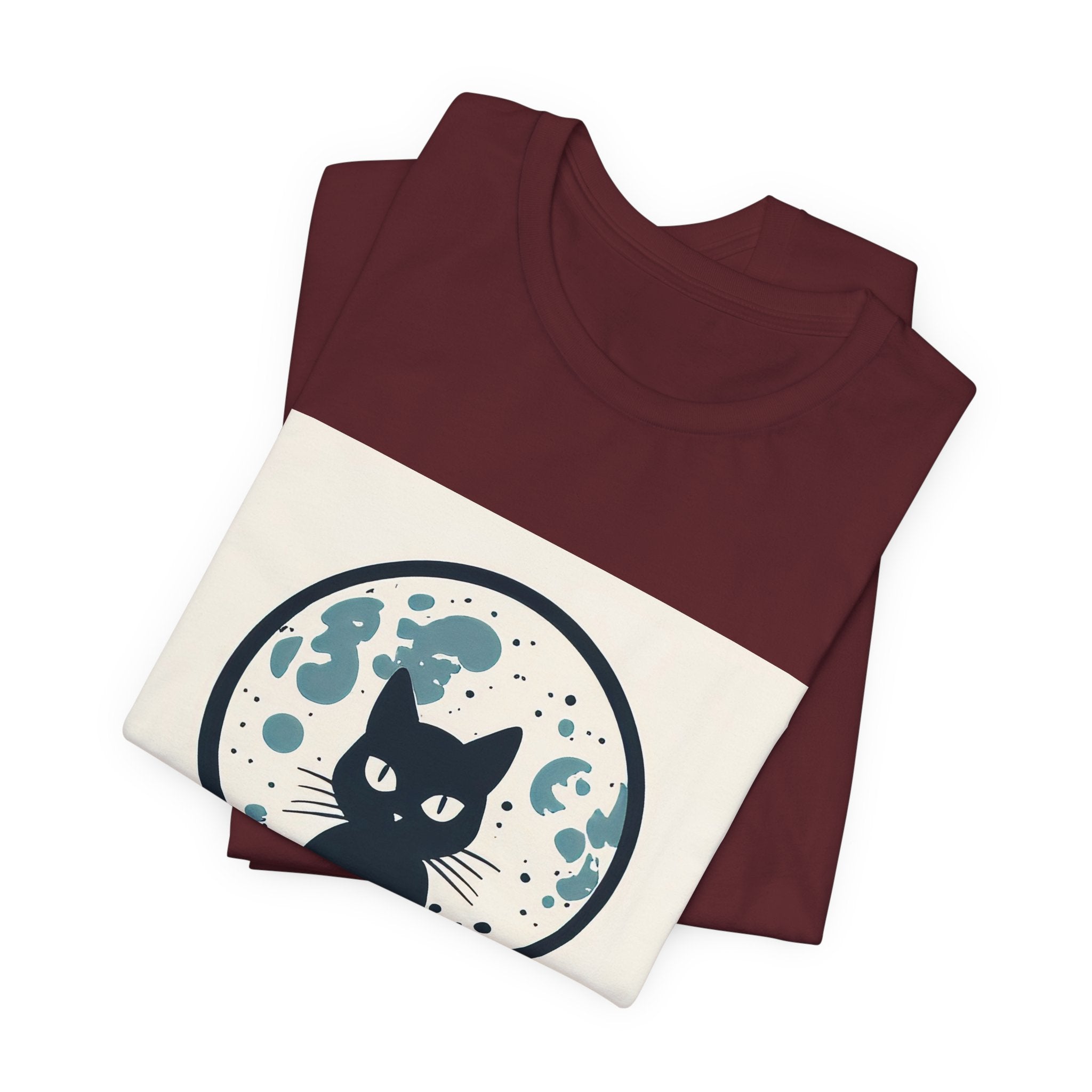 MoonWater Cat Tee — Mystical Moon & Water Graphic T-Shirt