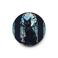 Moonlit Mystic Cat Wall Clock – Gothic Stained Glass Black Cat Decor