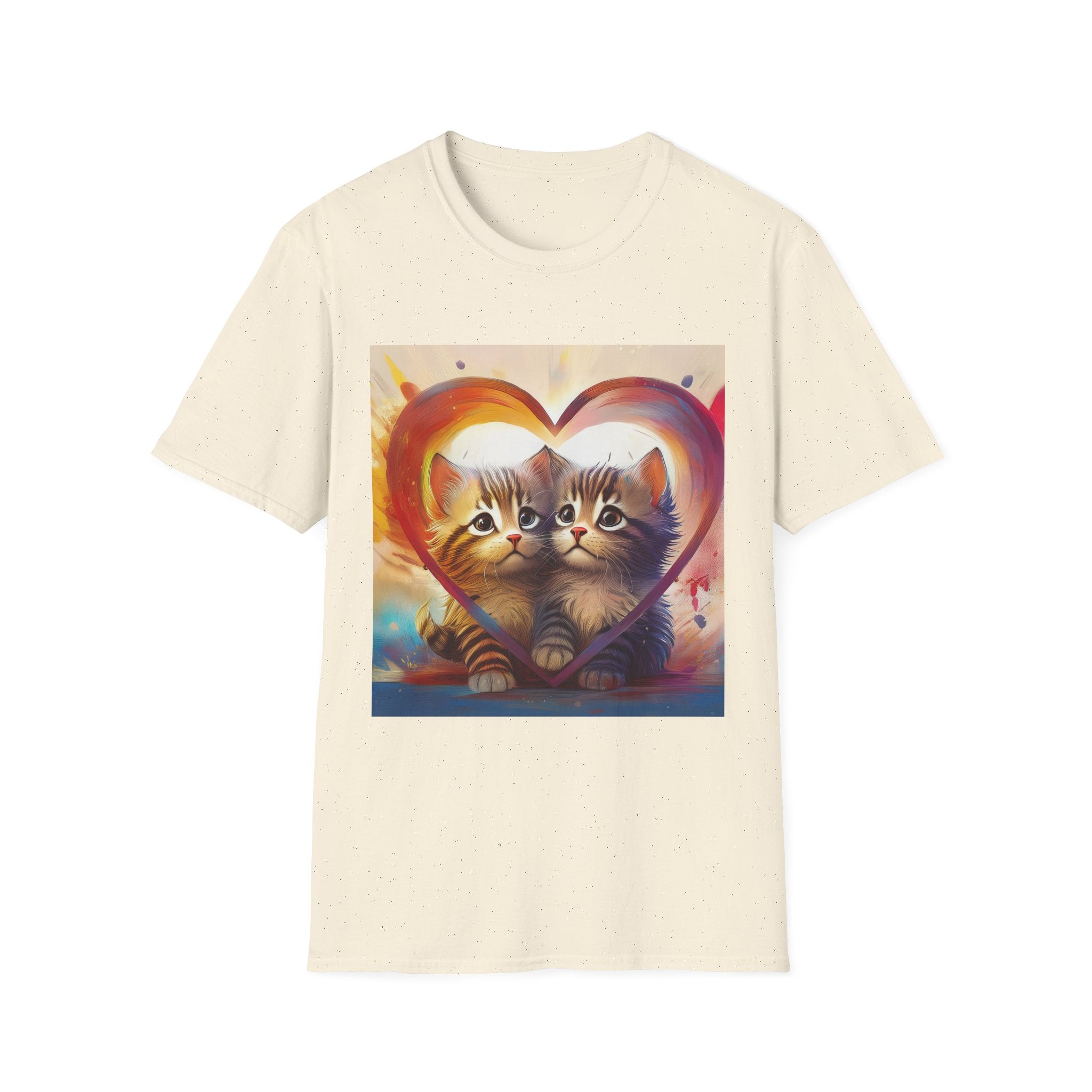 Cute Kittens Heart T-Shirt — Adorable Cat Love Graphic Tee
