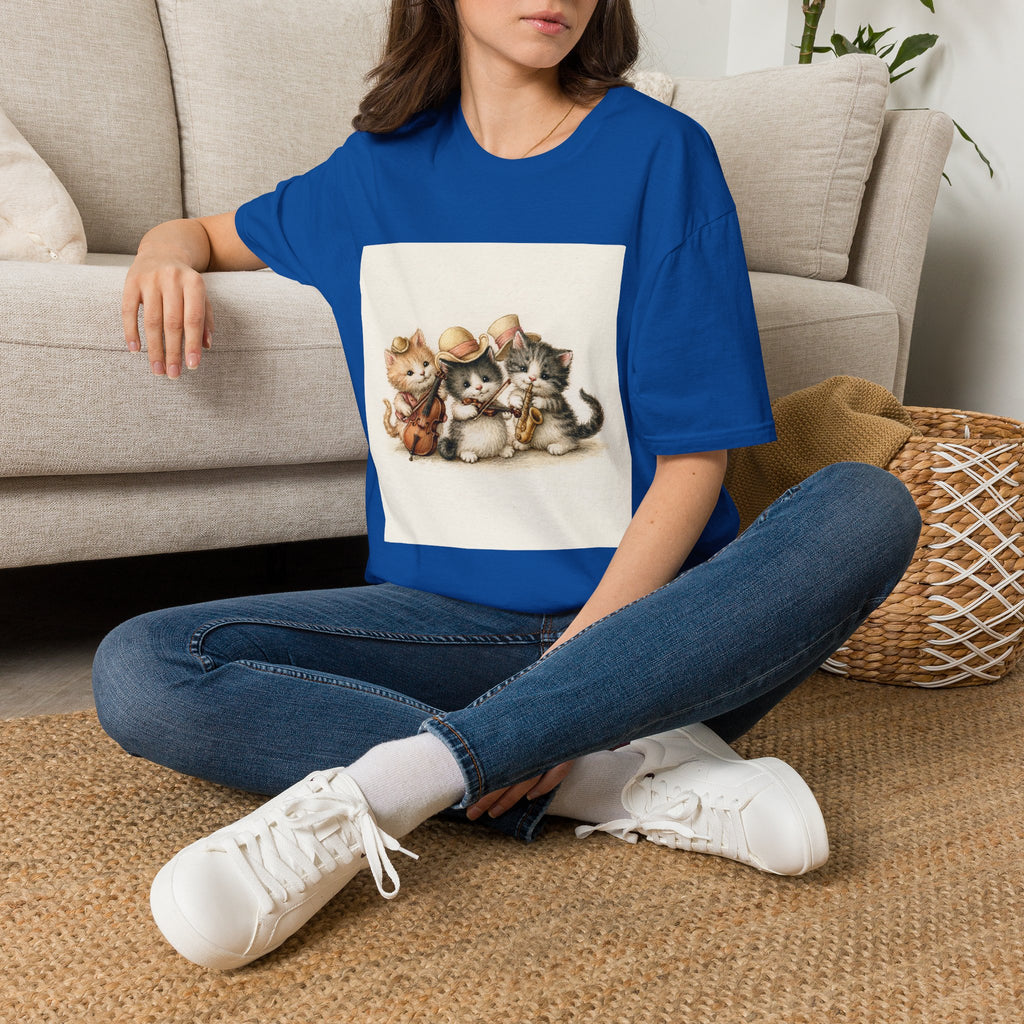 Cute Coffee Cats T‑Shirt — Wide‑Eyed Black & Ginger Kittens Graphic Tee