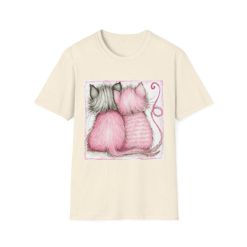 Pink & Gray Kittens Tee - Cute Cat Couple T-Shirt, Cozy Pet Lover Gift