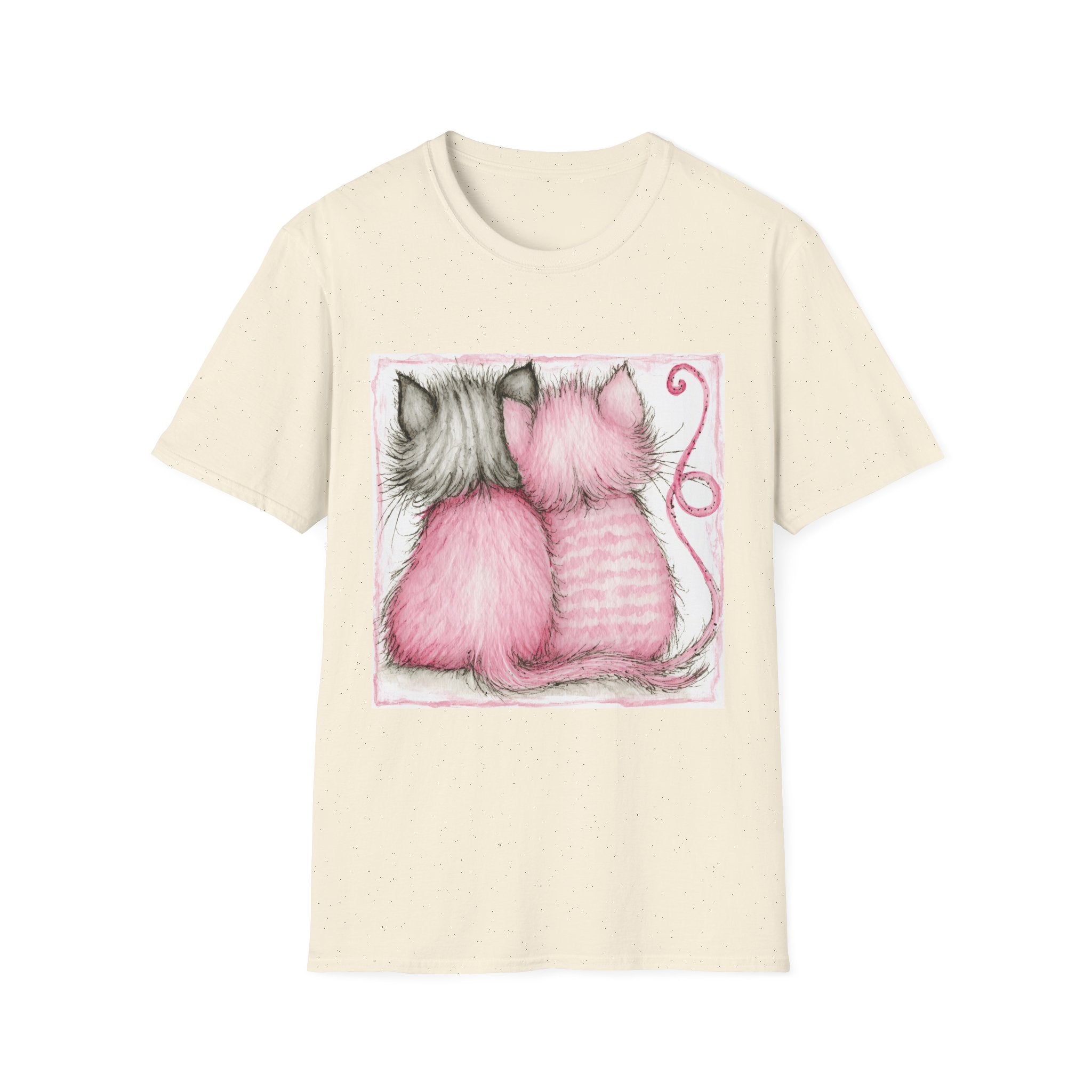 Pink & Gray Kittens Tee - Cute Cat Couple T-Shirt, Cozy Pet Lover Gift